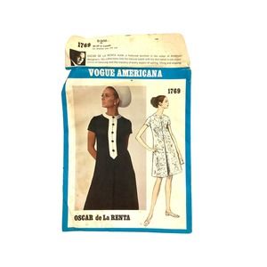 Vogue Americana 1769 Oscar de la Renta 1960s Dress Sewing Pattern Bust 34